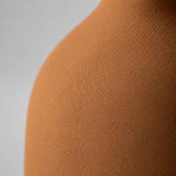 Caramel ceramic finish, close-up texture