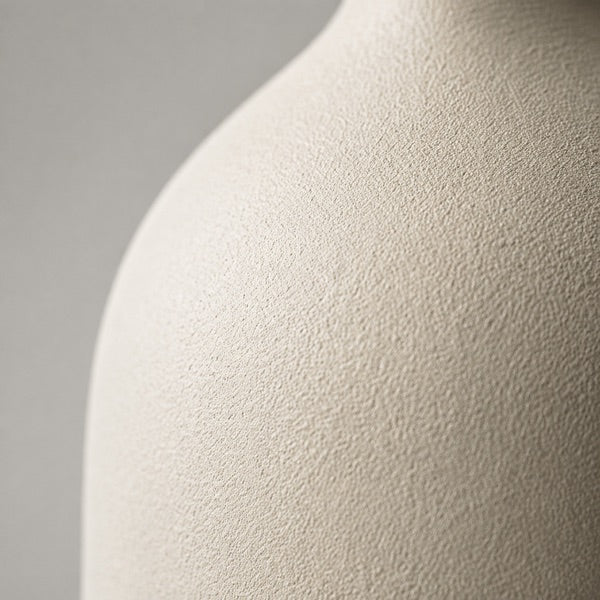 Ivory ceramic finish, close-up texture