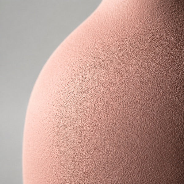 Blush ceramic finish, close-up texture